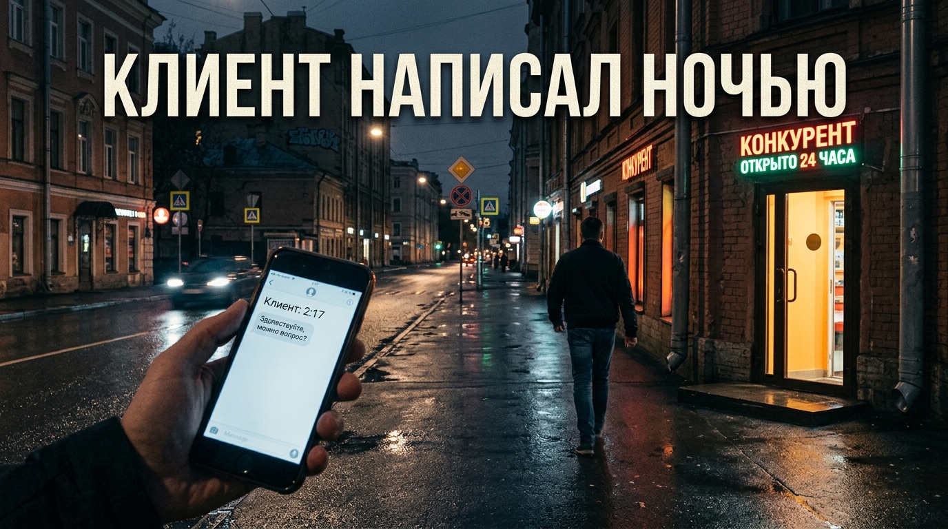 Ночное сообщение клиента без ответа